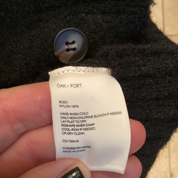 OAK + FORT BNWT boxy oversized cardigan. Black. L/XL - Picture 4 of 6